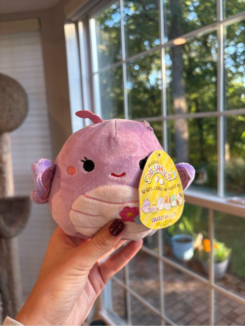 Brenda the purple pink butterfly squishmallow with flowers NWT 5in easter OG